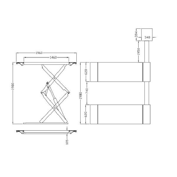 Fasep UFZ26 Hebebühne Scheren 3500 kg Elektrohydraulisch