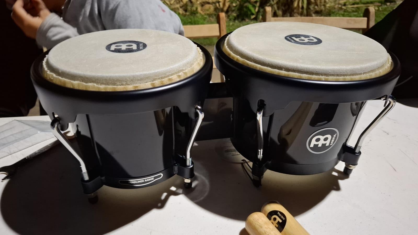 Meinl Bongos BPP-1 Percussion-Set schwarz-natur mit Shaker