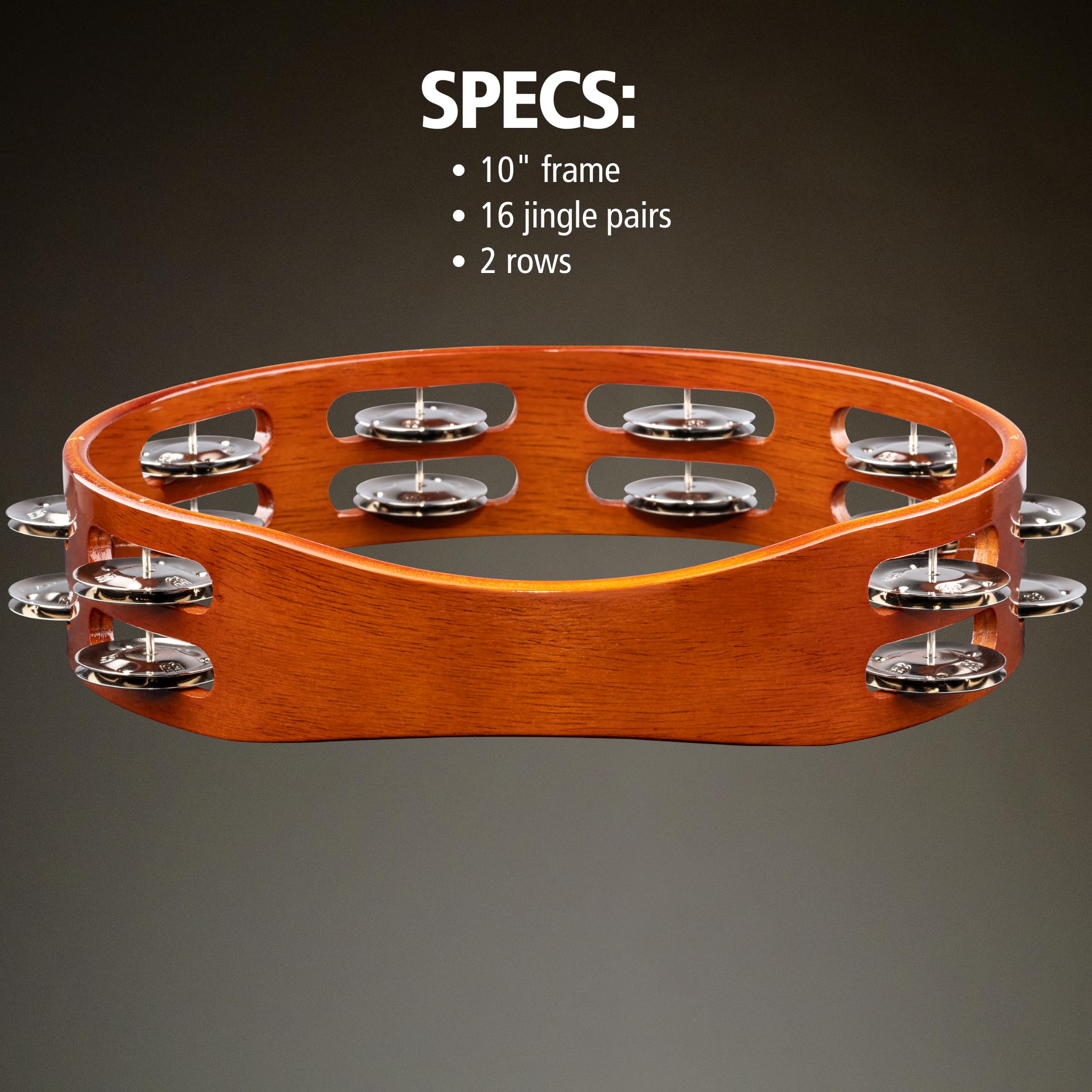 Meinl Tambourines TA2AB Tamburin 10 Zoll Braun 2-reihig