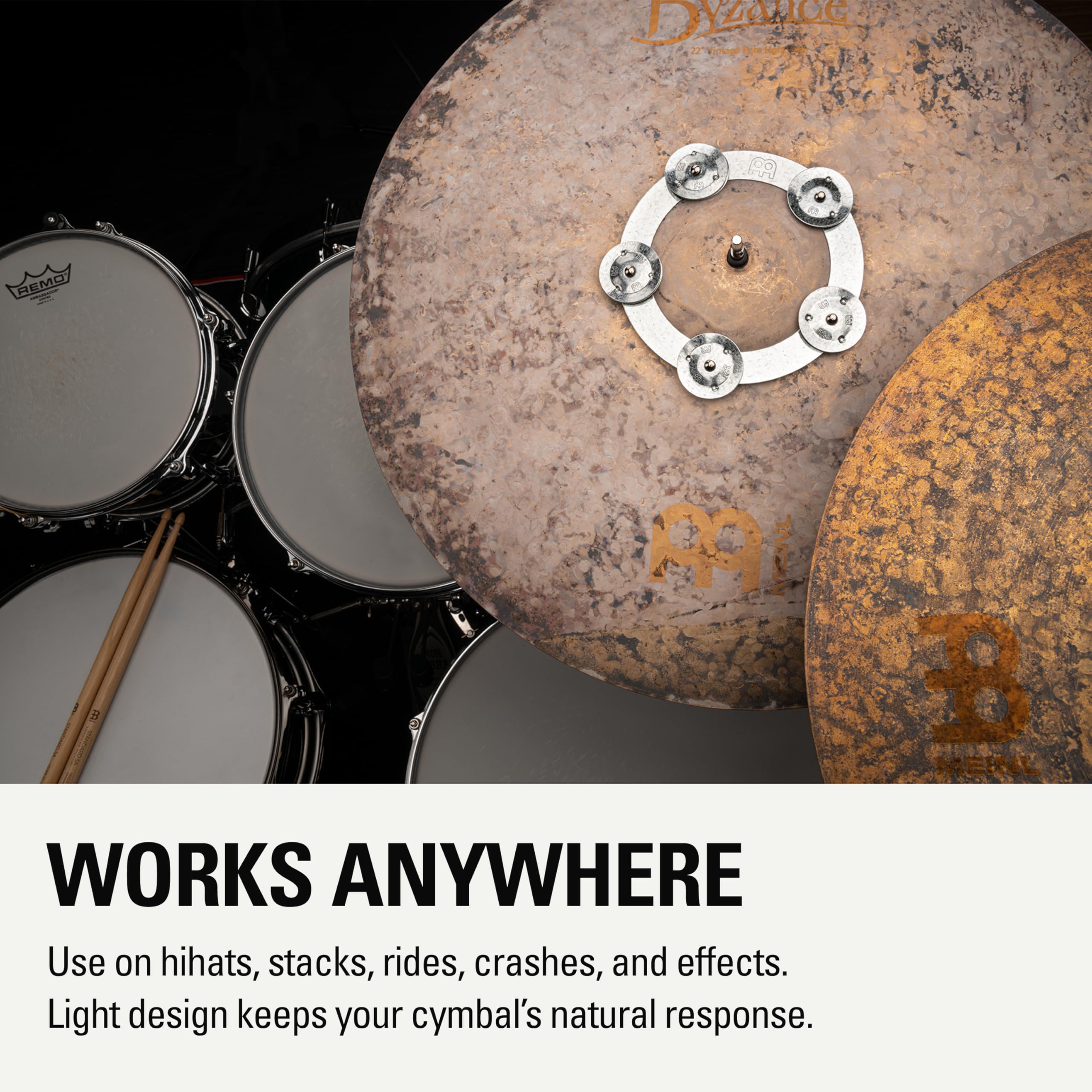 Meinl Tambourines DCRING Dry Ching Ring Zink für Becken