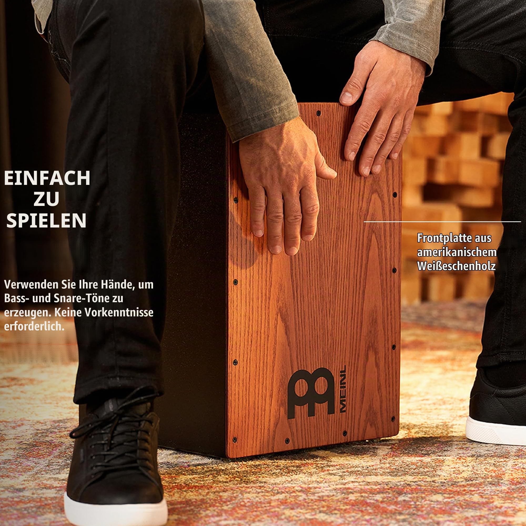 Meinl Headliner HCAJ1AWA Cajon Esche schwarz Snare
