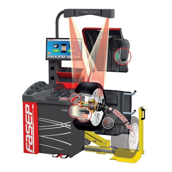 Fasep V688 Stark Wuchtmaschine 3D Touchless Laser