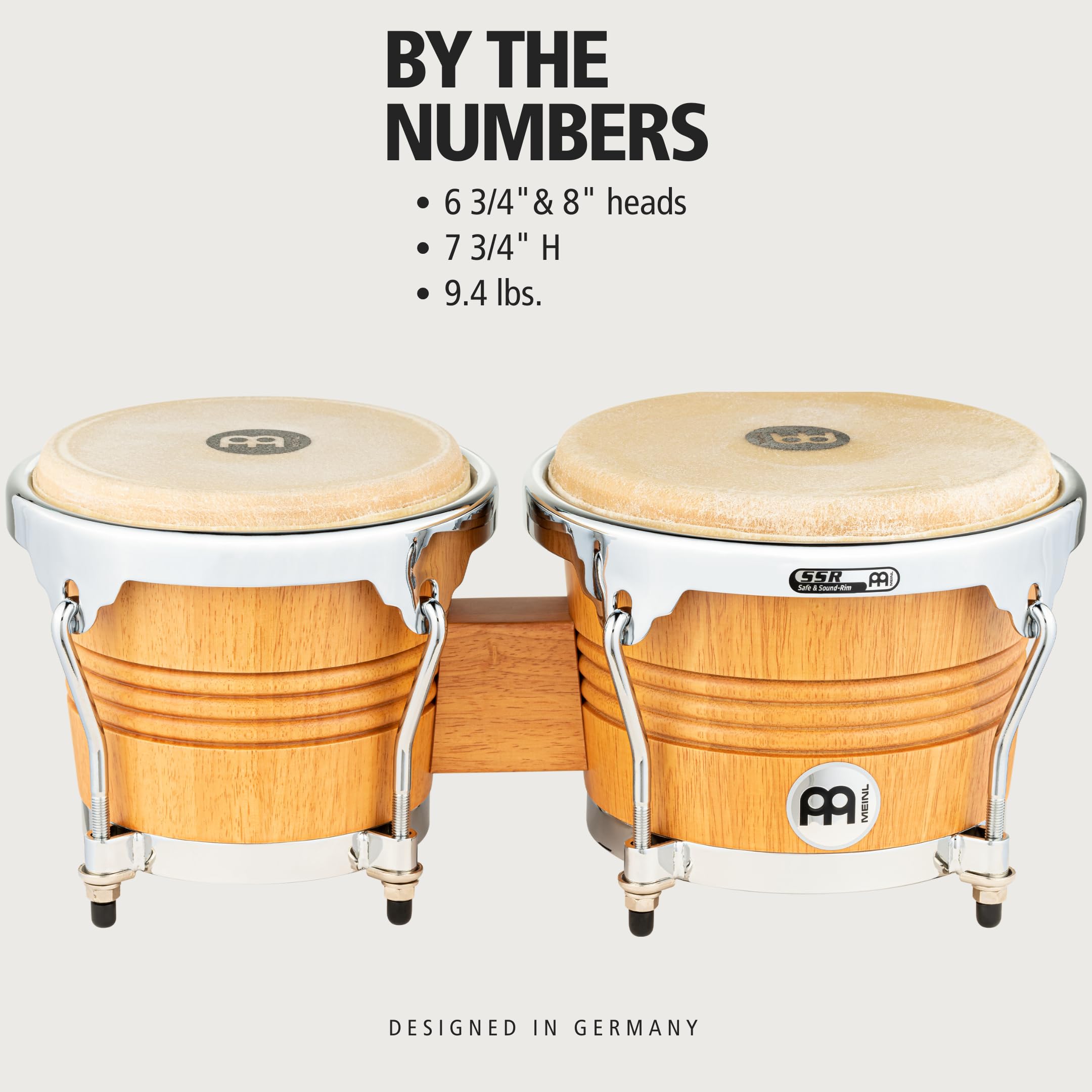Meinl WB200SNT-M Bongos Natur Matt Büffelfell Holz