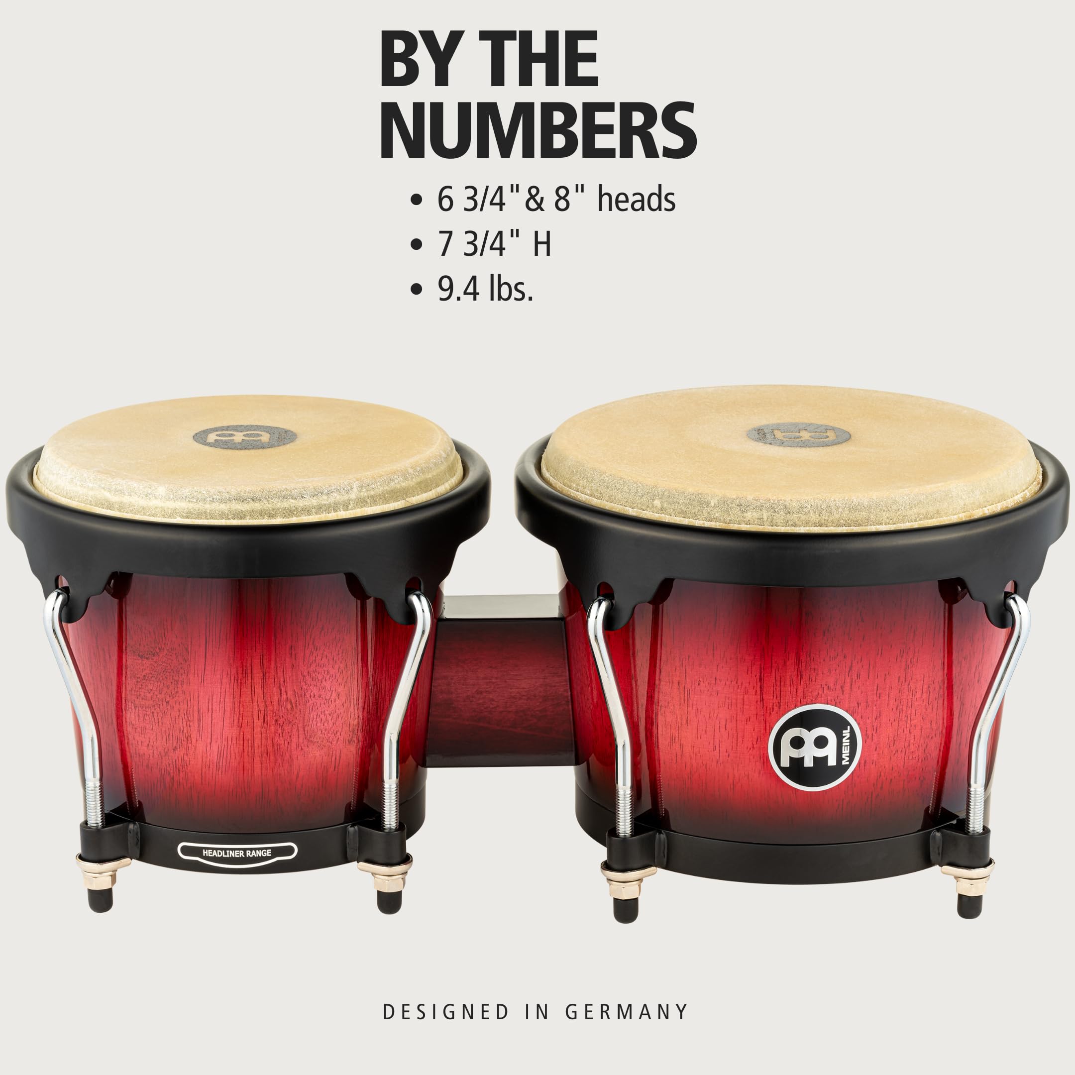 Meinl Headliner HB100WRB Bongos Rot Büffelfell