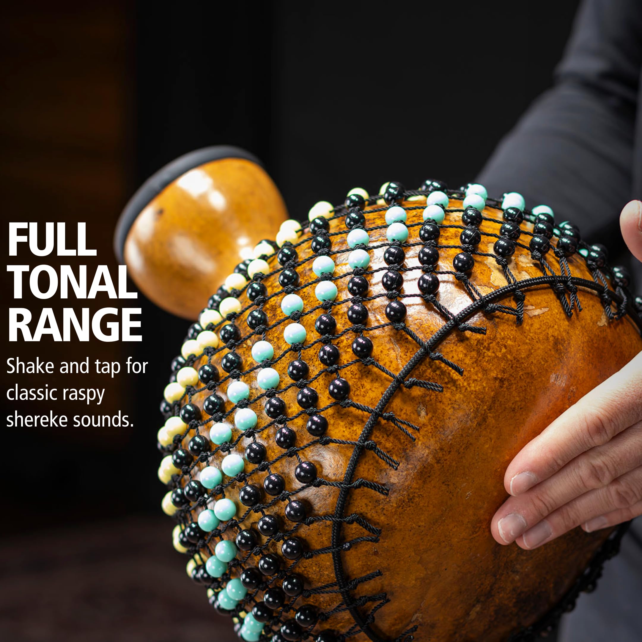 Meinl SHK Shekere Kürbis Natur mit Perlennetz