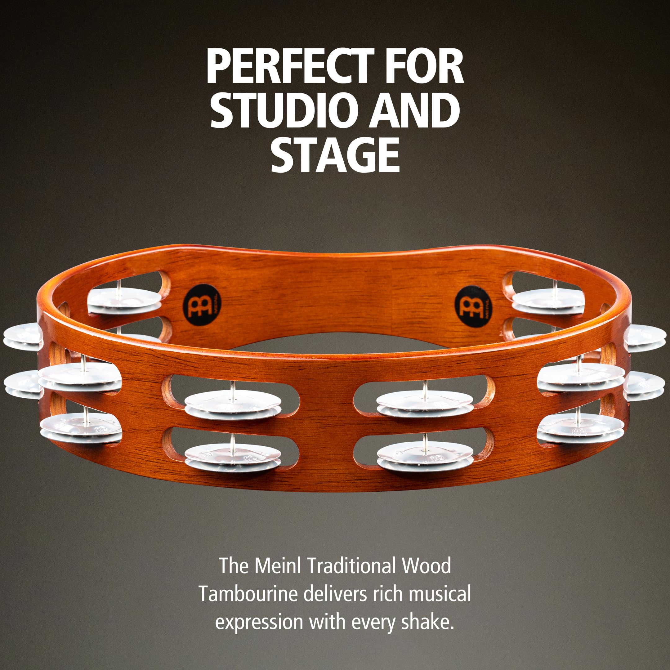 Meinl TA2A-AB Tamburin 10 Zoll Holz 2-reihig