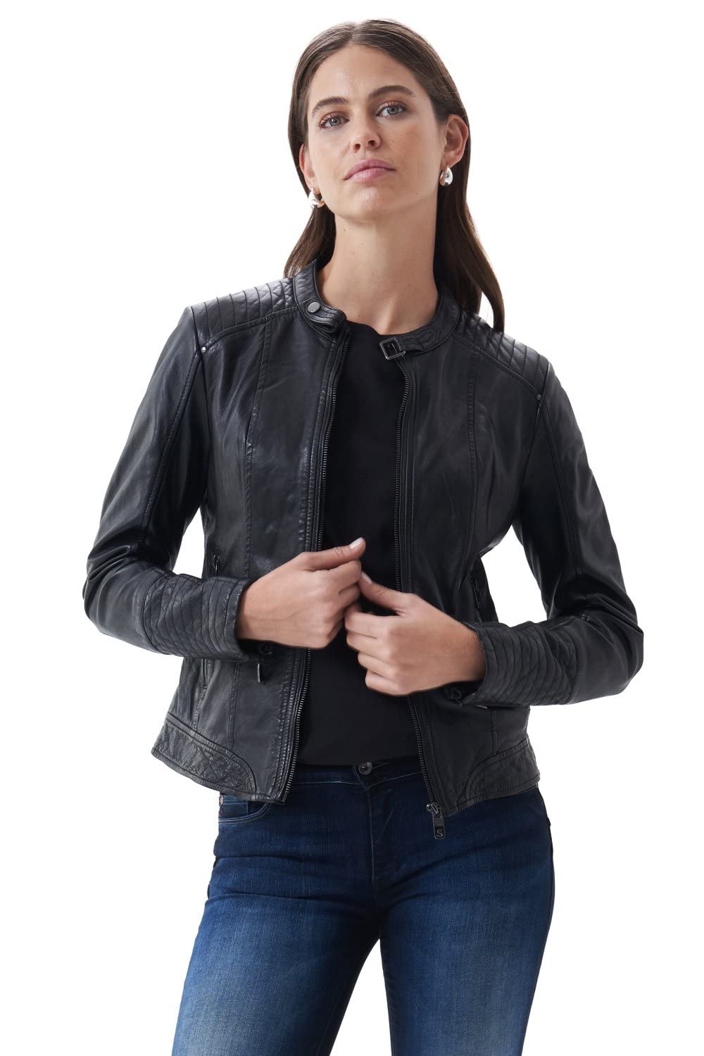 Salsa Manhattan Jacke Damen Lederjacke Größe M