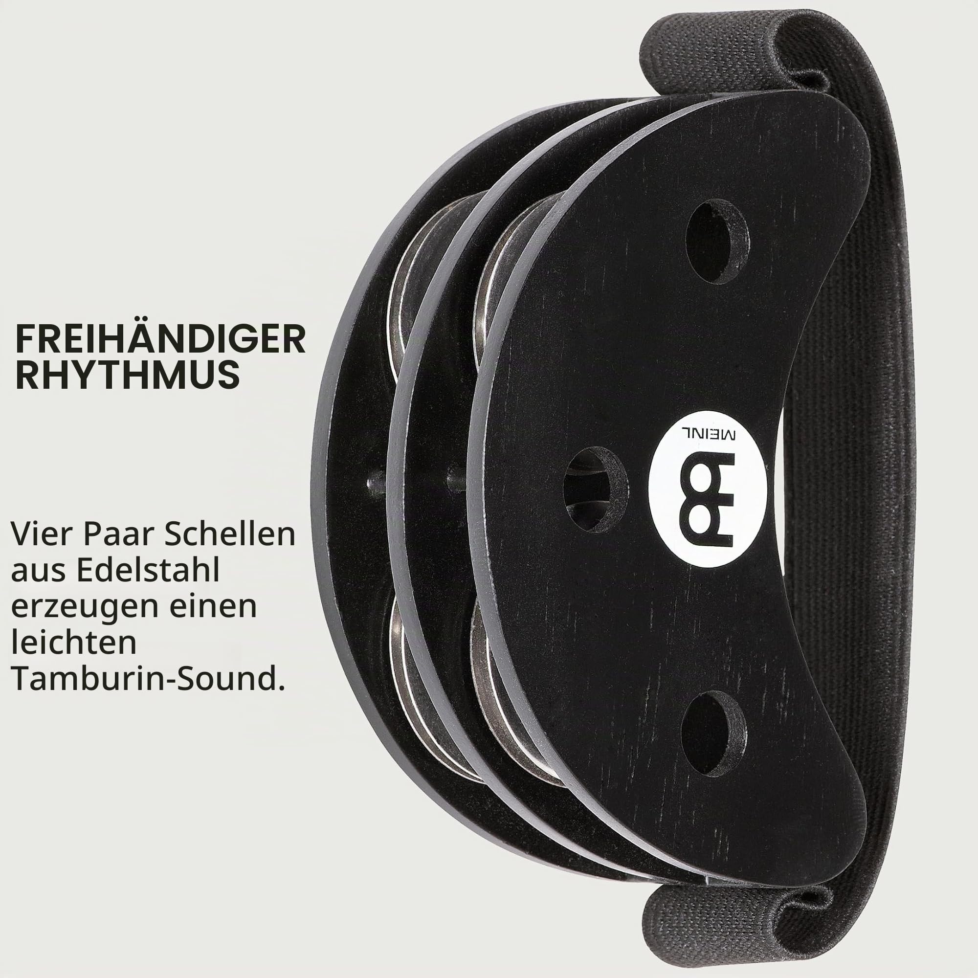 MEINL Foot Percussion FJS2S-BK Fußtamburin Schwarz Edelstahl