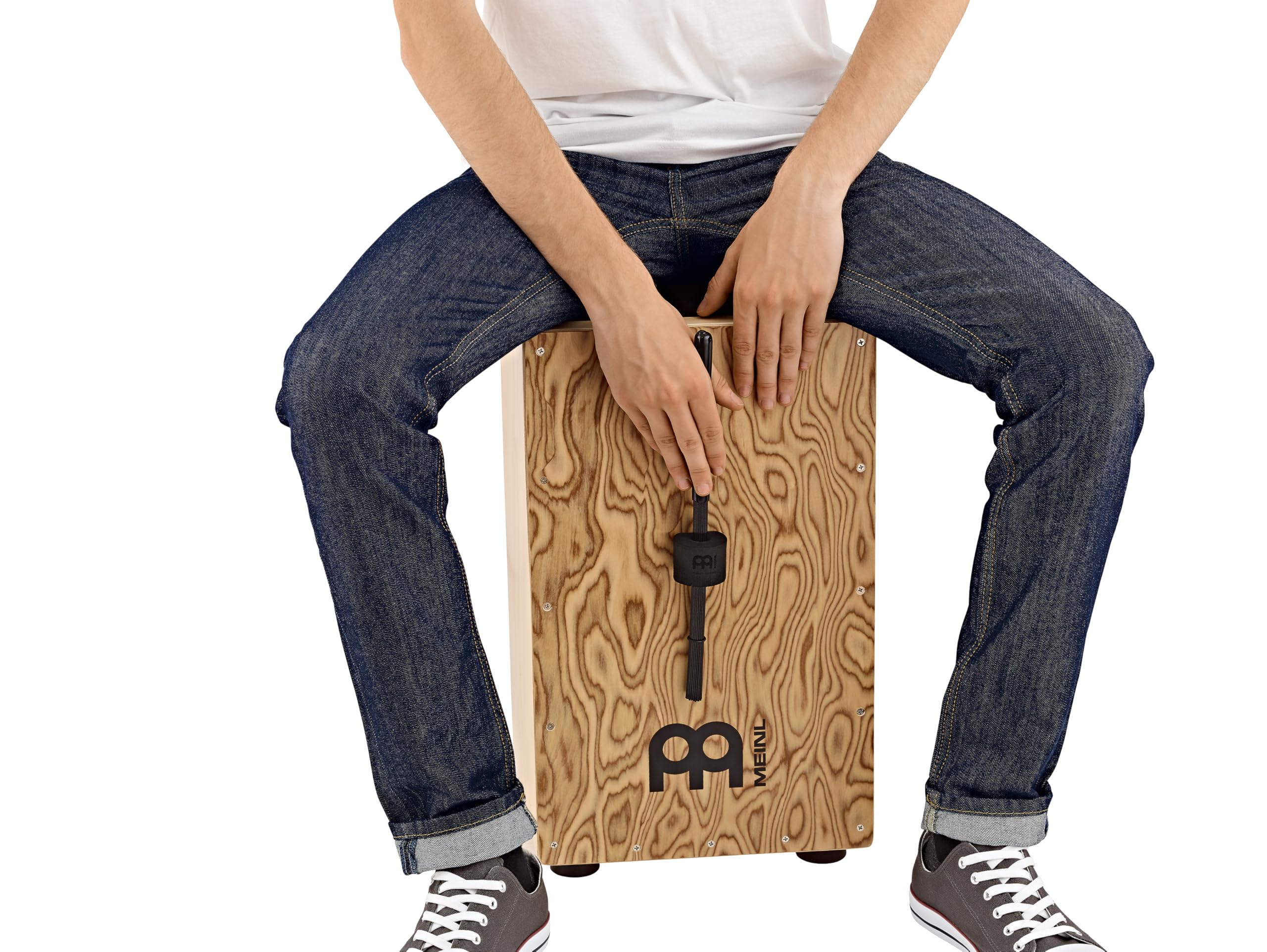 MEINL Cajons CB4 Bass Beat Cajon Brush Besen Schwarz