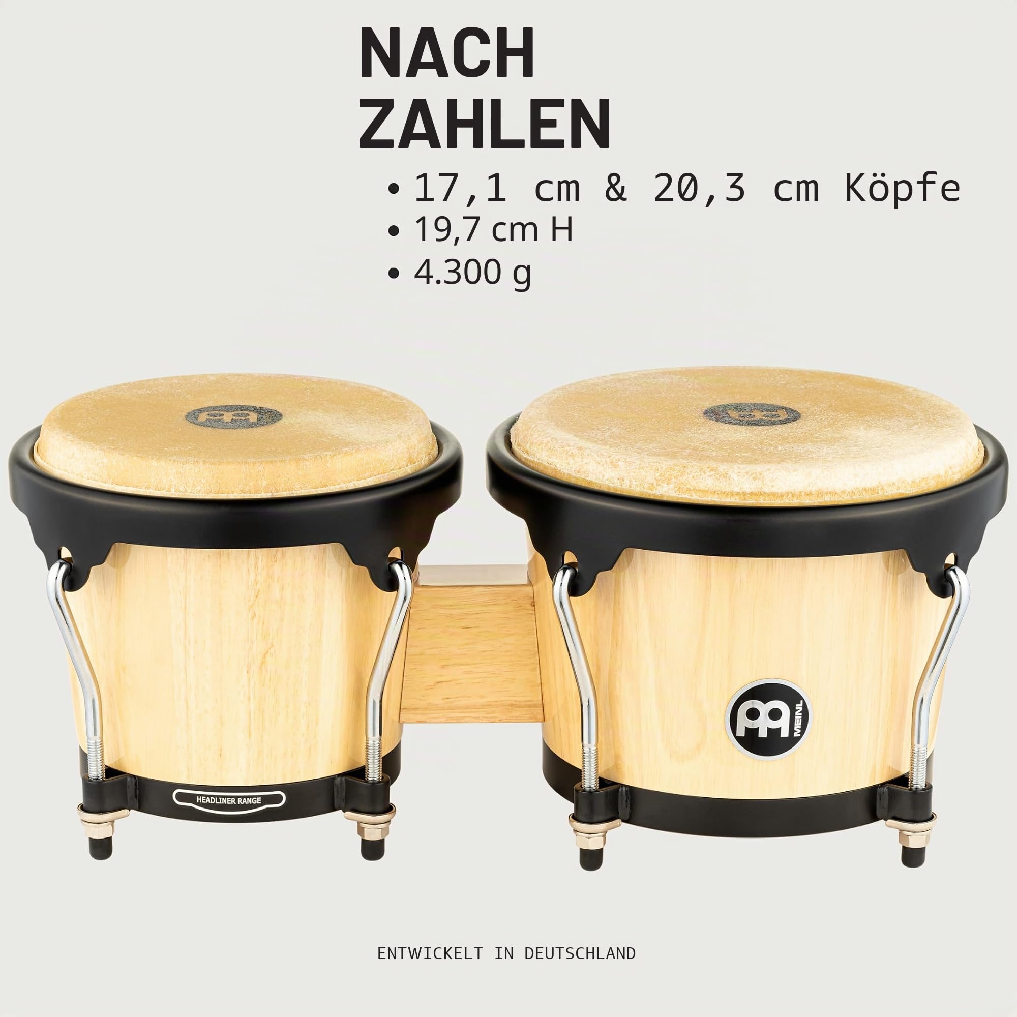 Meinl Headliner HB100NT Bongos Natur Büffelfell