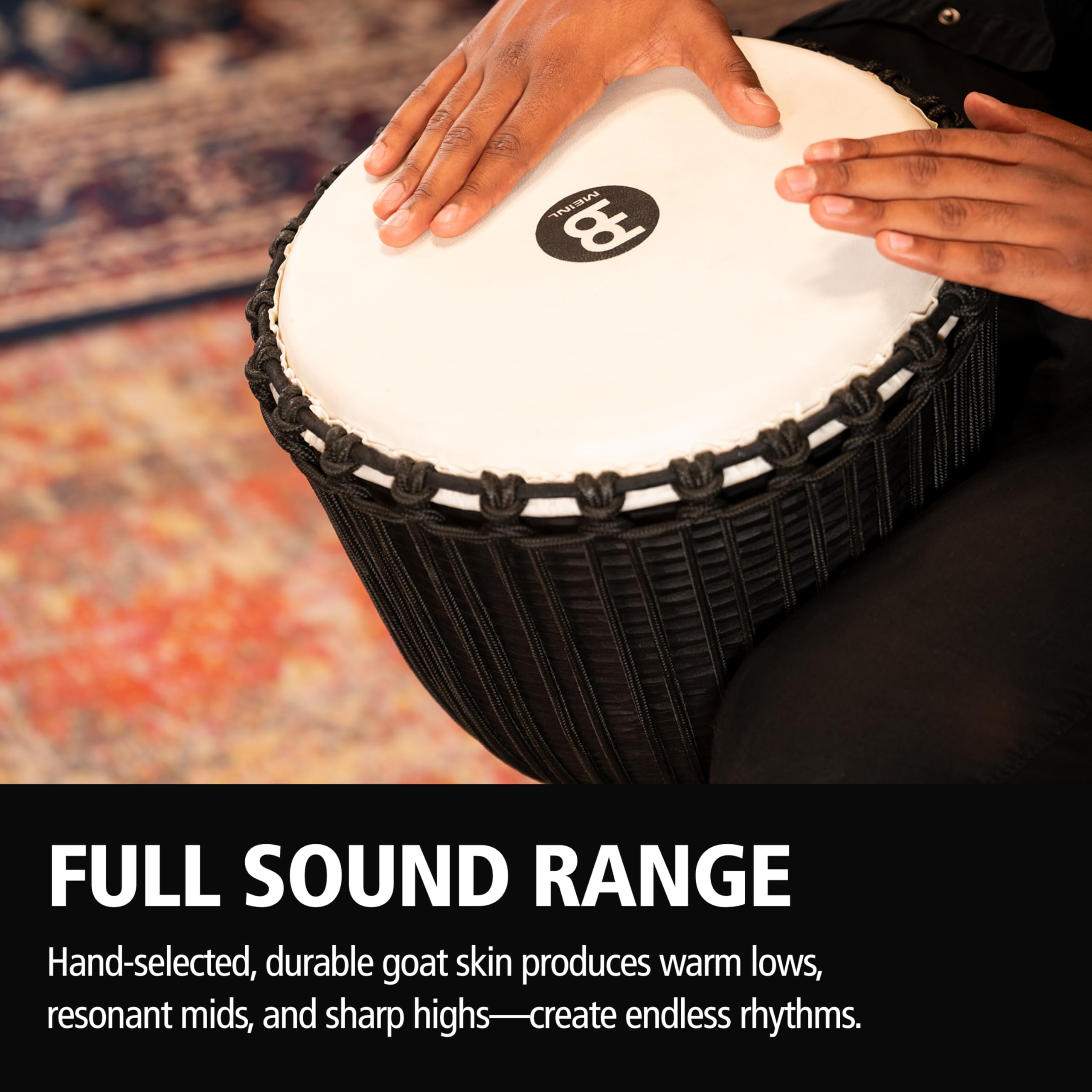 Meinl Djembes HDJ3-XL Djembe Schwarz Mahagoni 13 Zoll