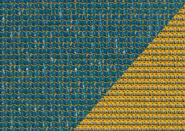 Sauleda Solar Pro Dual Macaw Markisenstoff Aquatic Blue Yellow