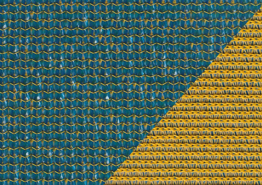 Sauleda Solar Pro Dual Macaw Markisenstoff Aquatic Blue Yellow