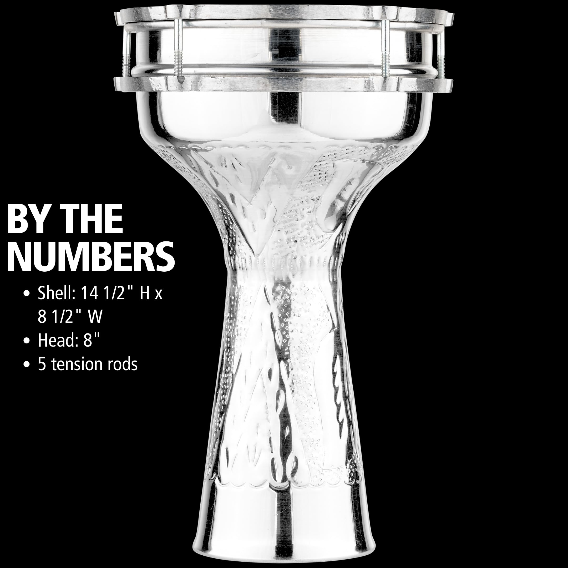 MEINL Darbukas HE-314 Jingle Darbuka Silber 8 Zoll