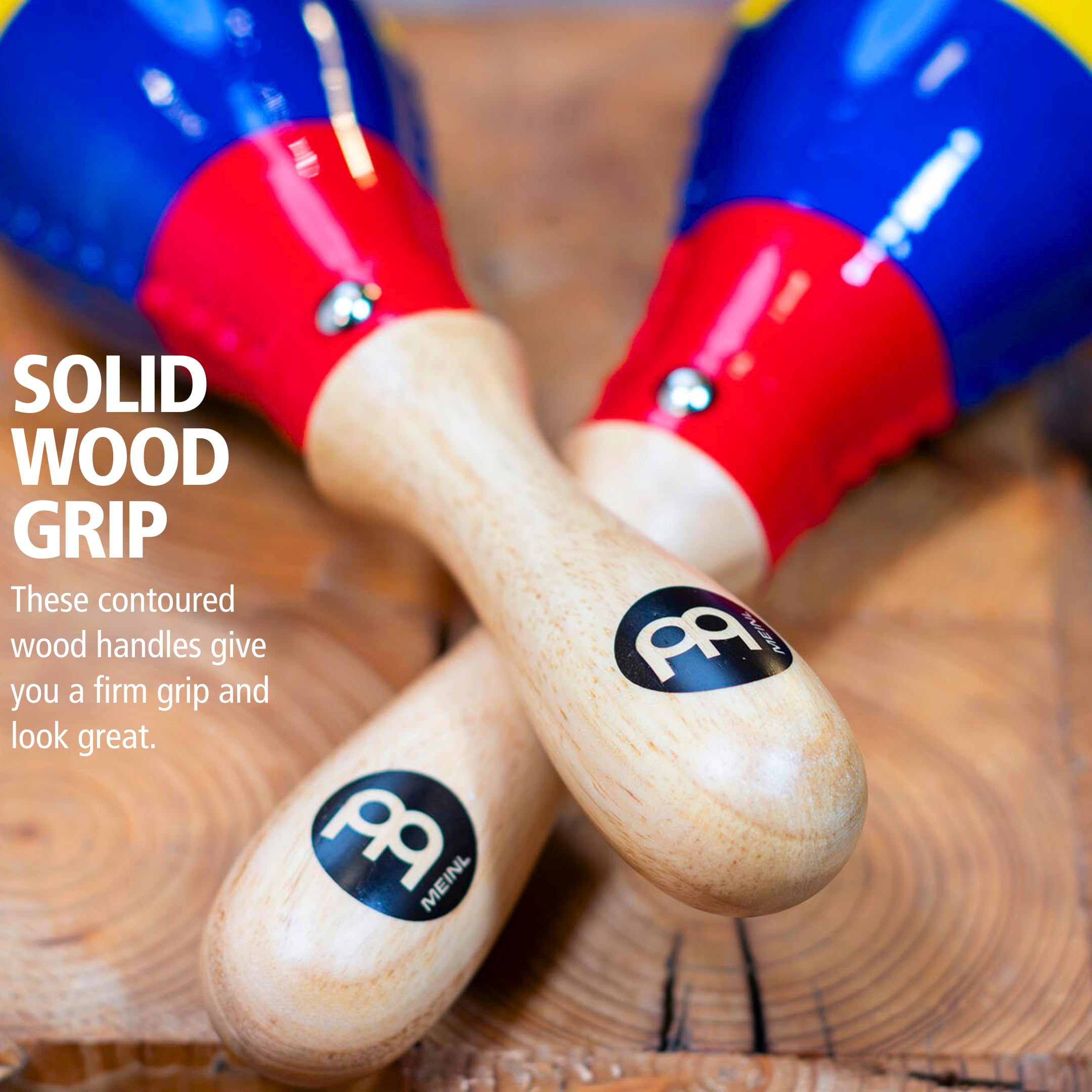 MEINL MSM3CO Rawhide Maracas Kolumbien Holzgriff