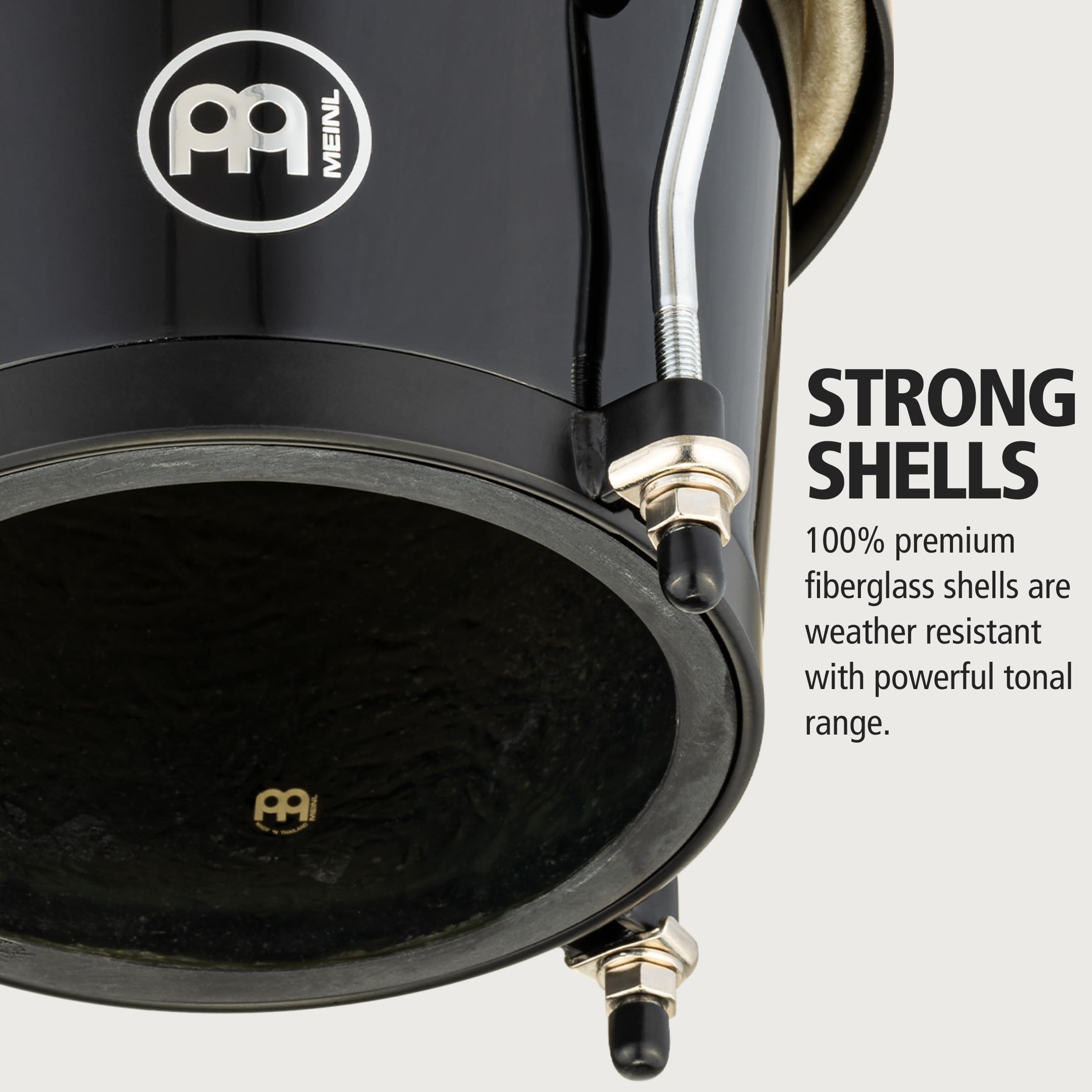 MEINL Percussion Bongos HFB100BK Headliner Fiberglass Schwarz