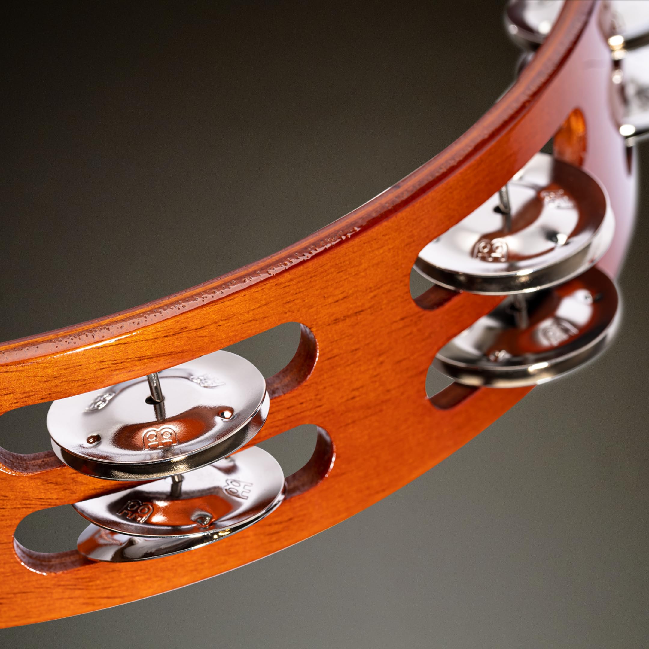 Meinl Tambourines TA2AB Tamburin 10 Zoll Braun 2-reihig
