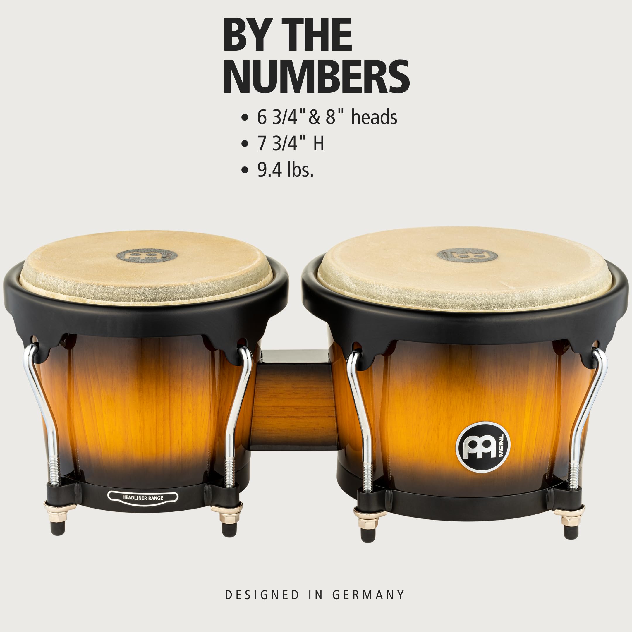 MEINL Bongos HB100VSB Headliner Holz Vintage Sunburst