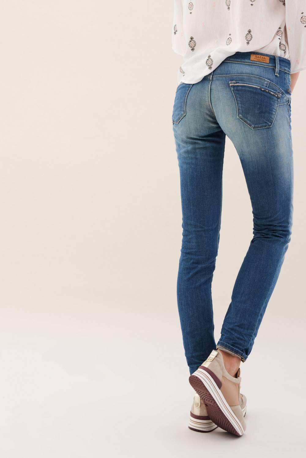Salsa Jeans Wonder Push Up Slim Fit Jeans mit Nieten