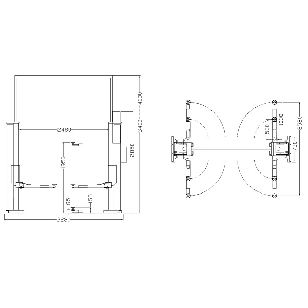 Fasep Hebebühne FZ63 Hebebühne 2-Säulen 3500 kg