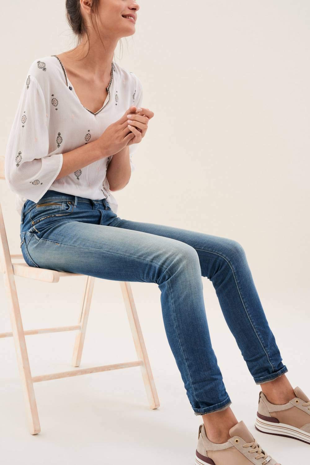 Salsa Jeans Wonder Push Up Slim Fit Jeans mit Nieten
