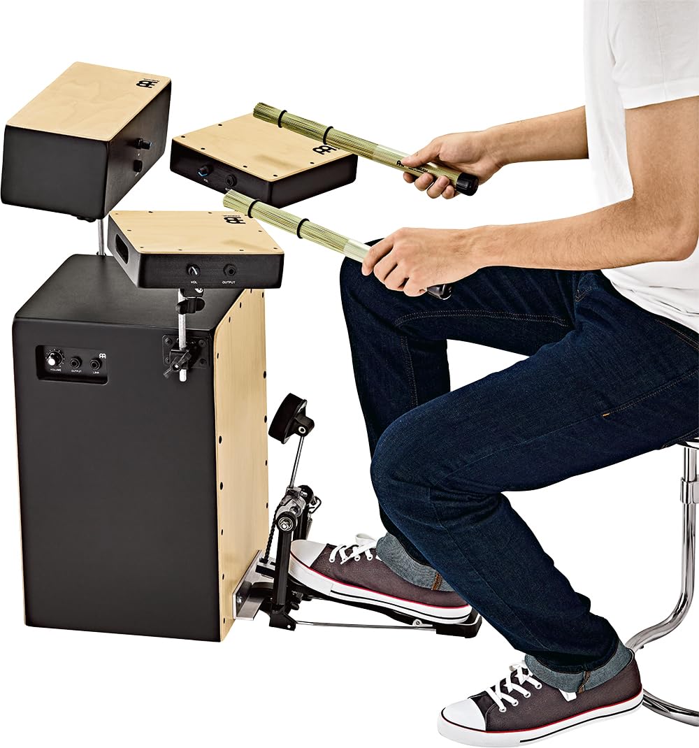 Meinl Cajons PBASSCAJ Cocktail Cajon Schwarz Natur