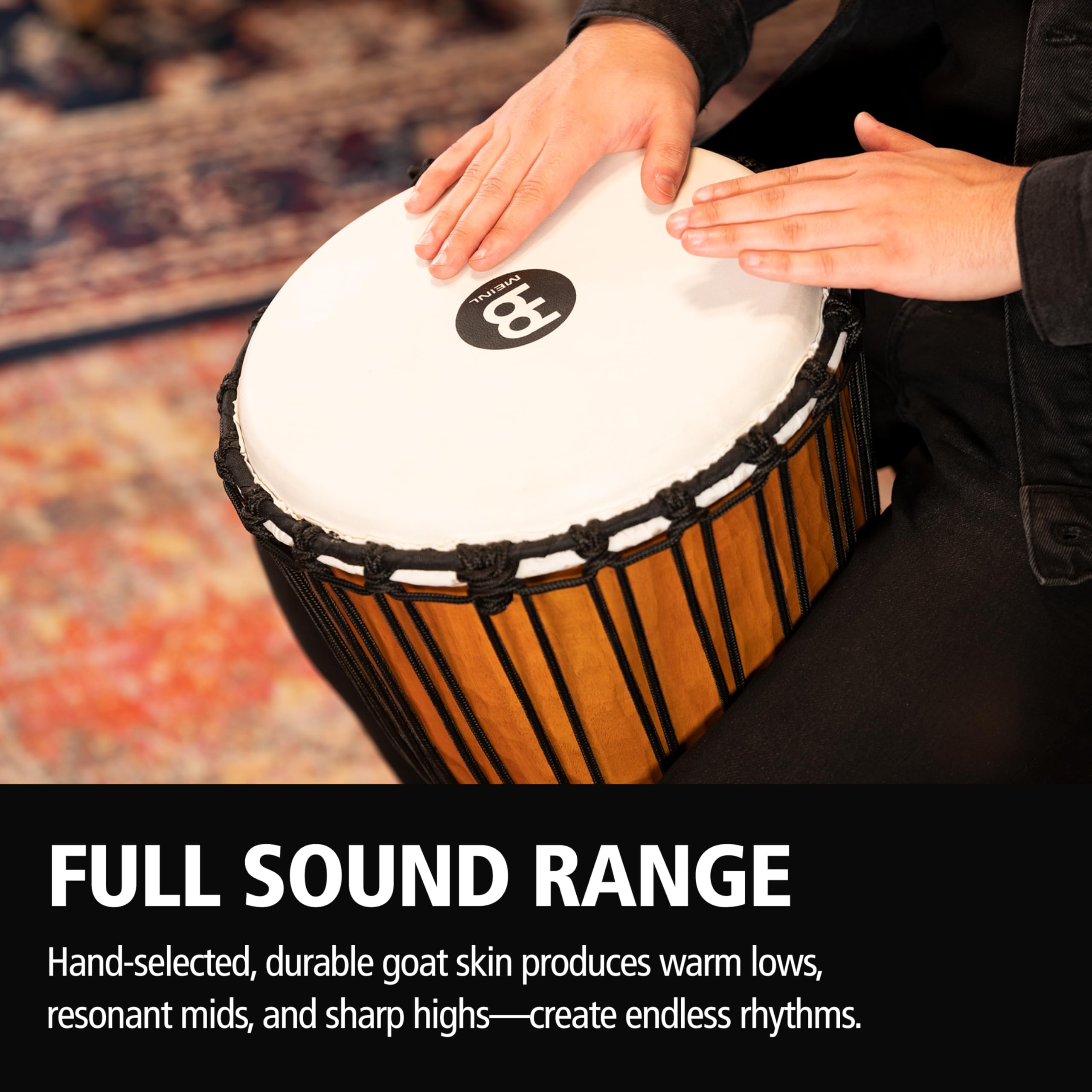 Meinl Djembes HDJ4-L Nile Djembe Braun Mahagoni 12 Zoll