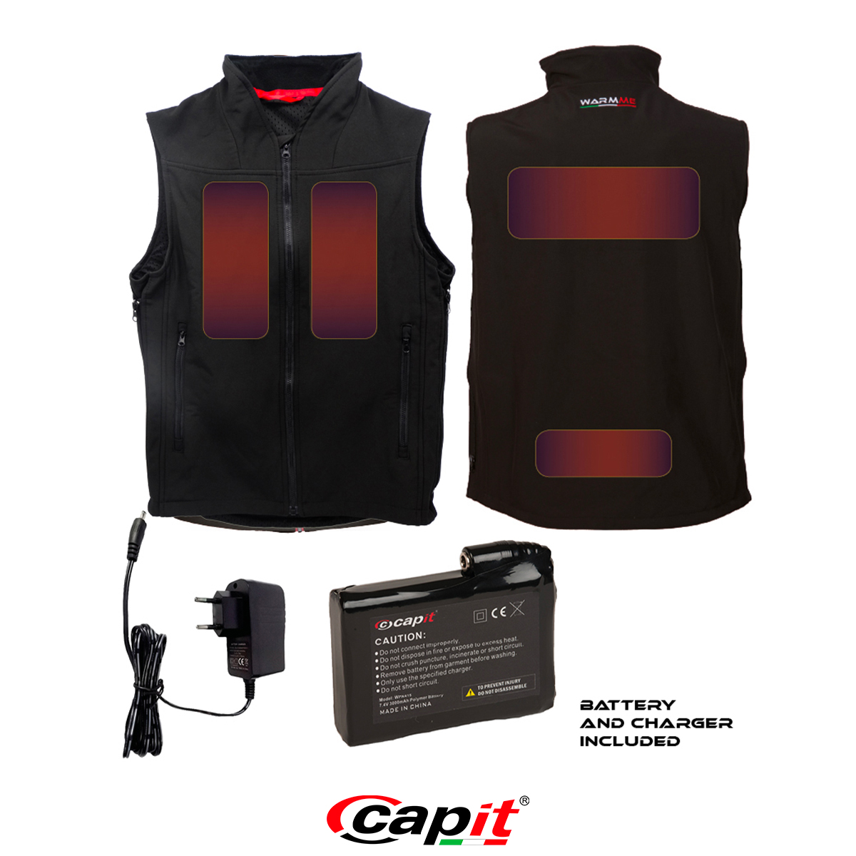 Capit Mayer Heizweste Schwarz Beheizbar Softshell 3000mAh