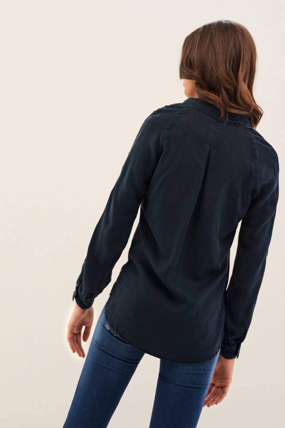 Salsa Hemden Blusen Damen Shirt Glitzer-Detail schwarz