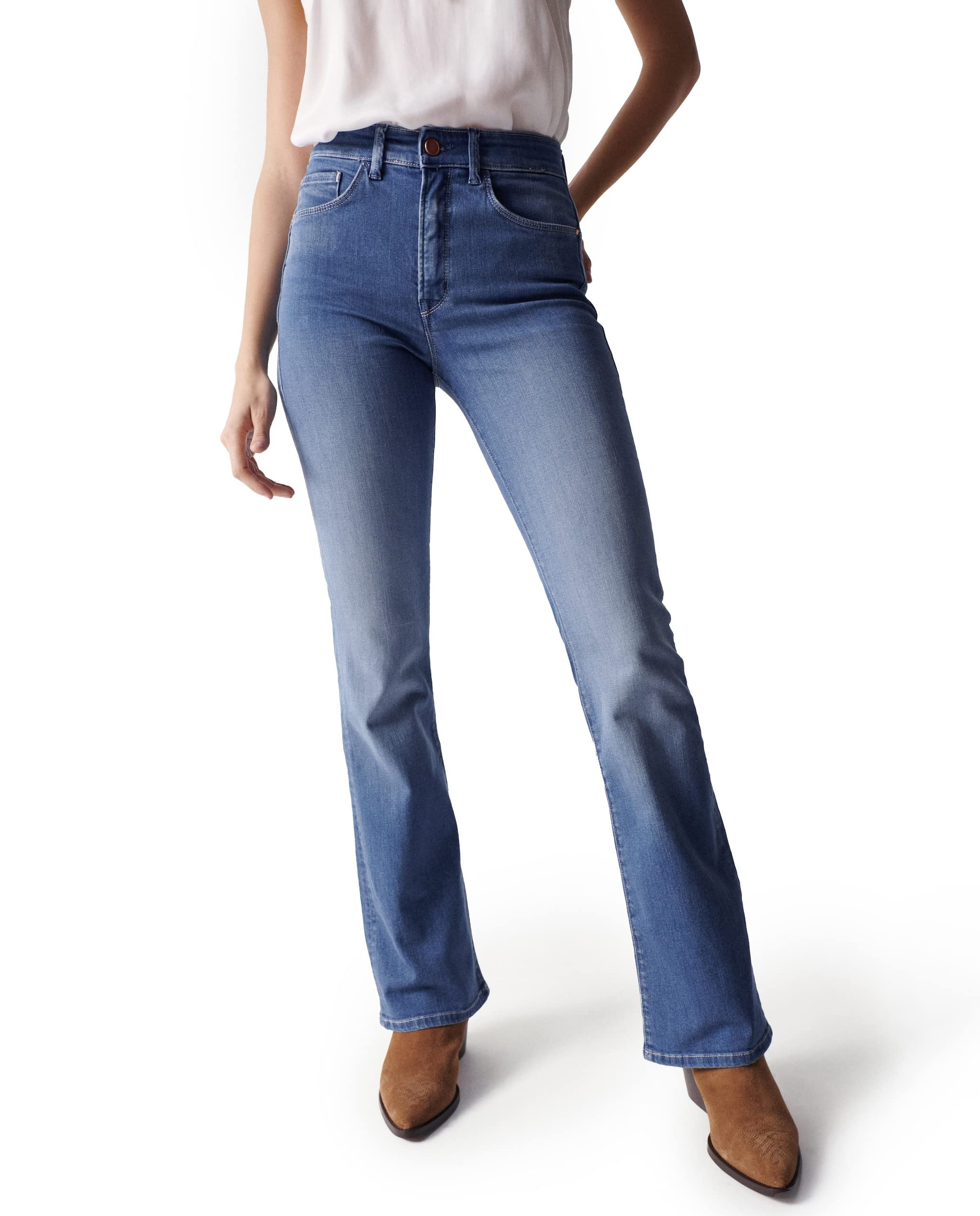 Salsa Faith Push In Jeans Mid Blue Größe 27 Damen