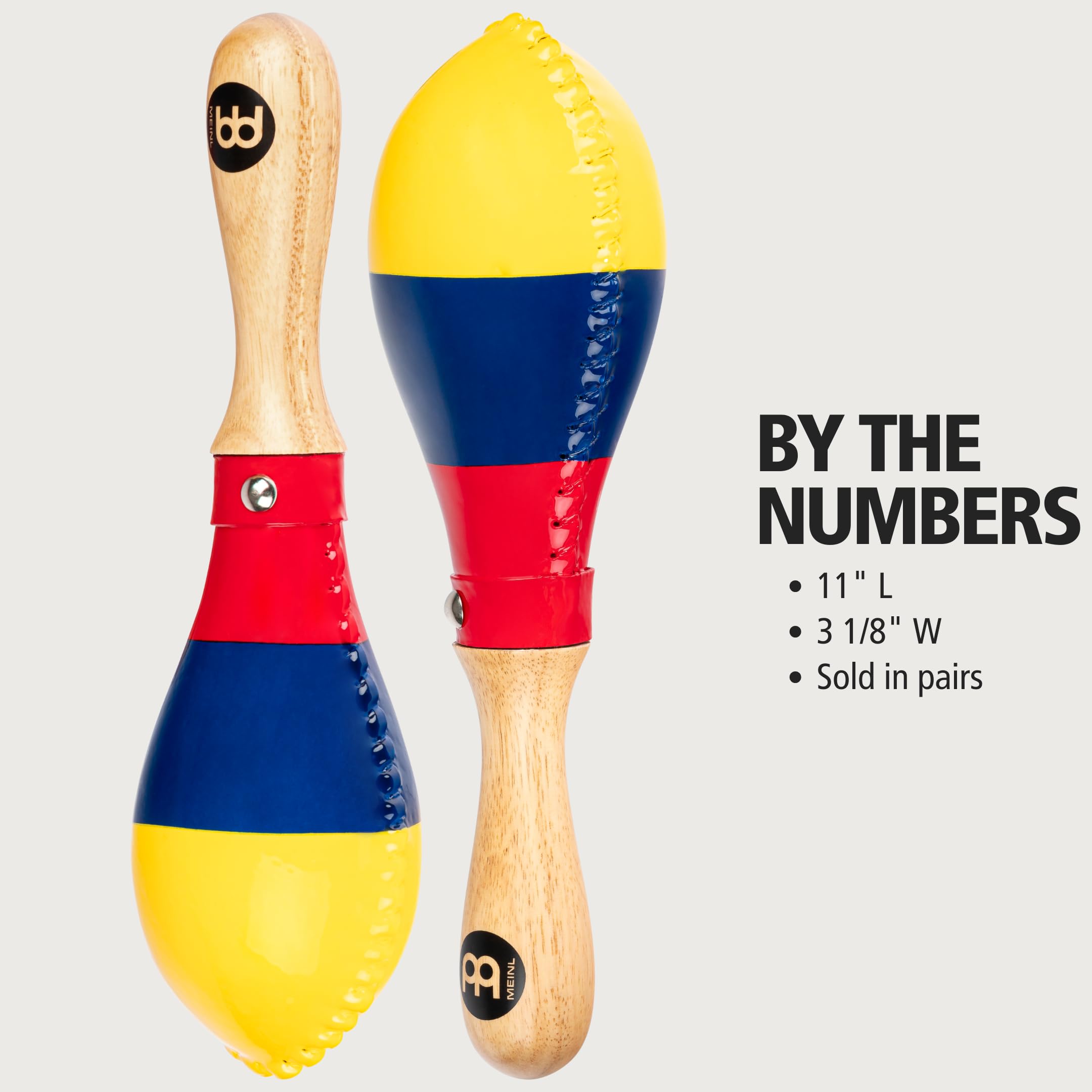 MEINL MSM3CO Rawhide Maracas Kolumbien Holzgriff