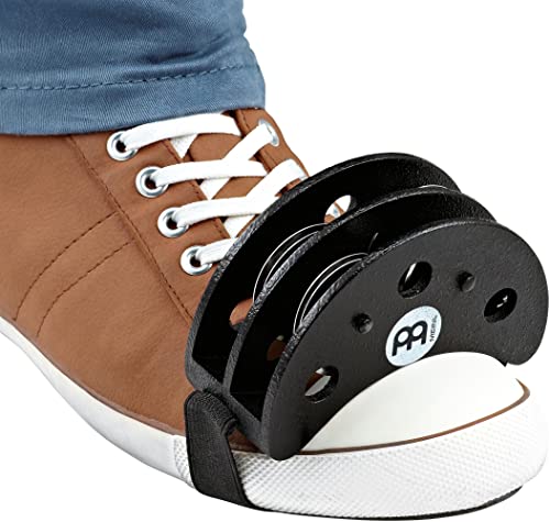 MEINL Foot Percussion FJS2S-BK Fußtamburin Schwarz Edelstahl