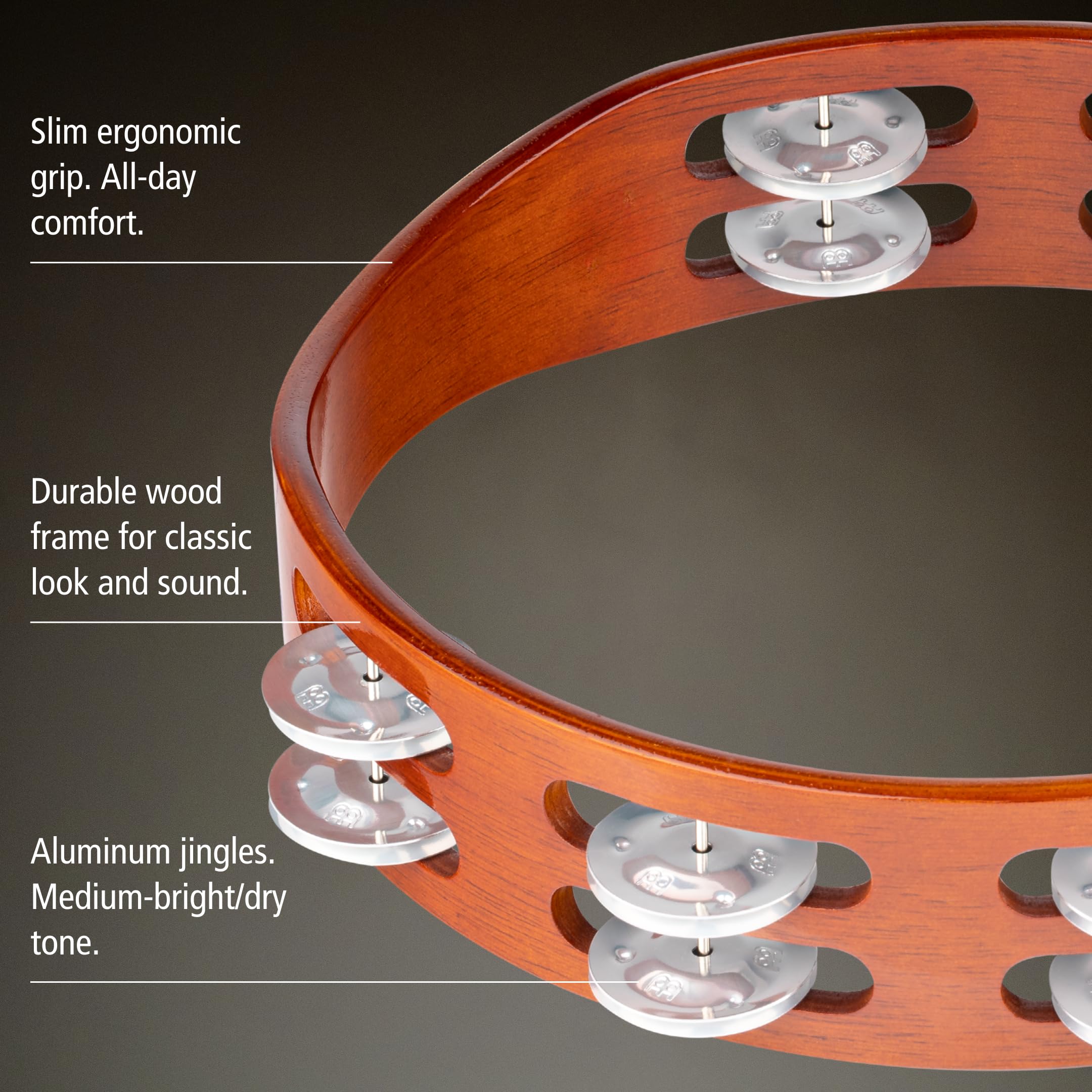 Meinl TA2A-AB Tamburin 10 Zoll Holz 2-reihig