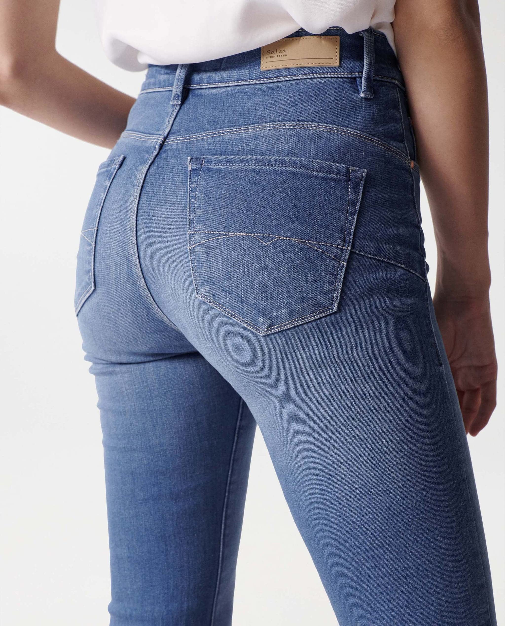 Salsa Faith Push In Jeans Mid Blue Größe 27 Damen