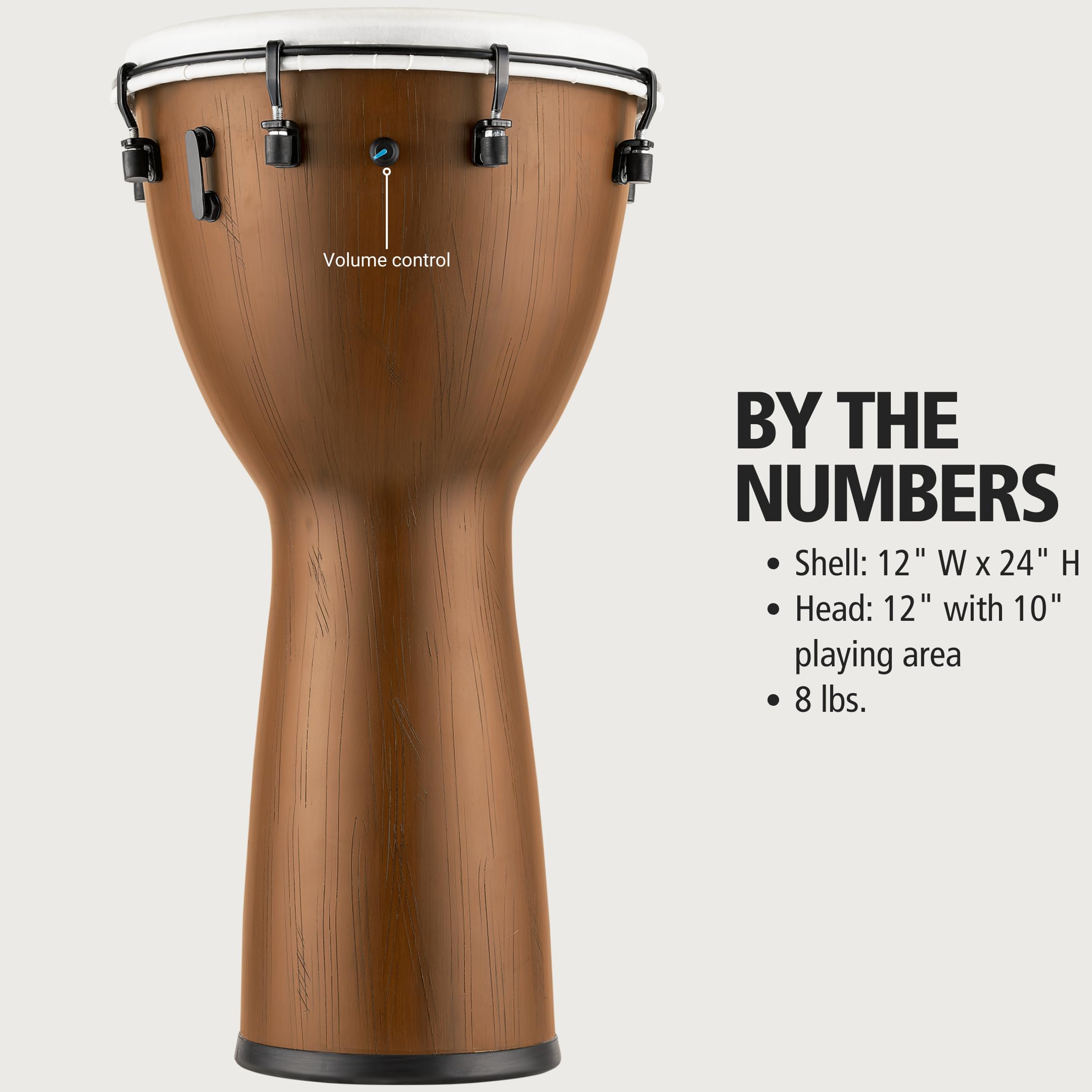 MEINL Pickup Alpine PADJ12-BW Djembe Braun mit Tonabnehmer