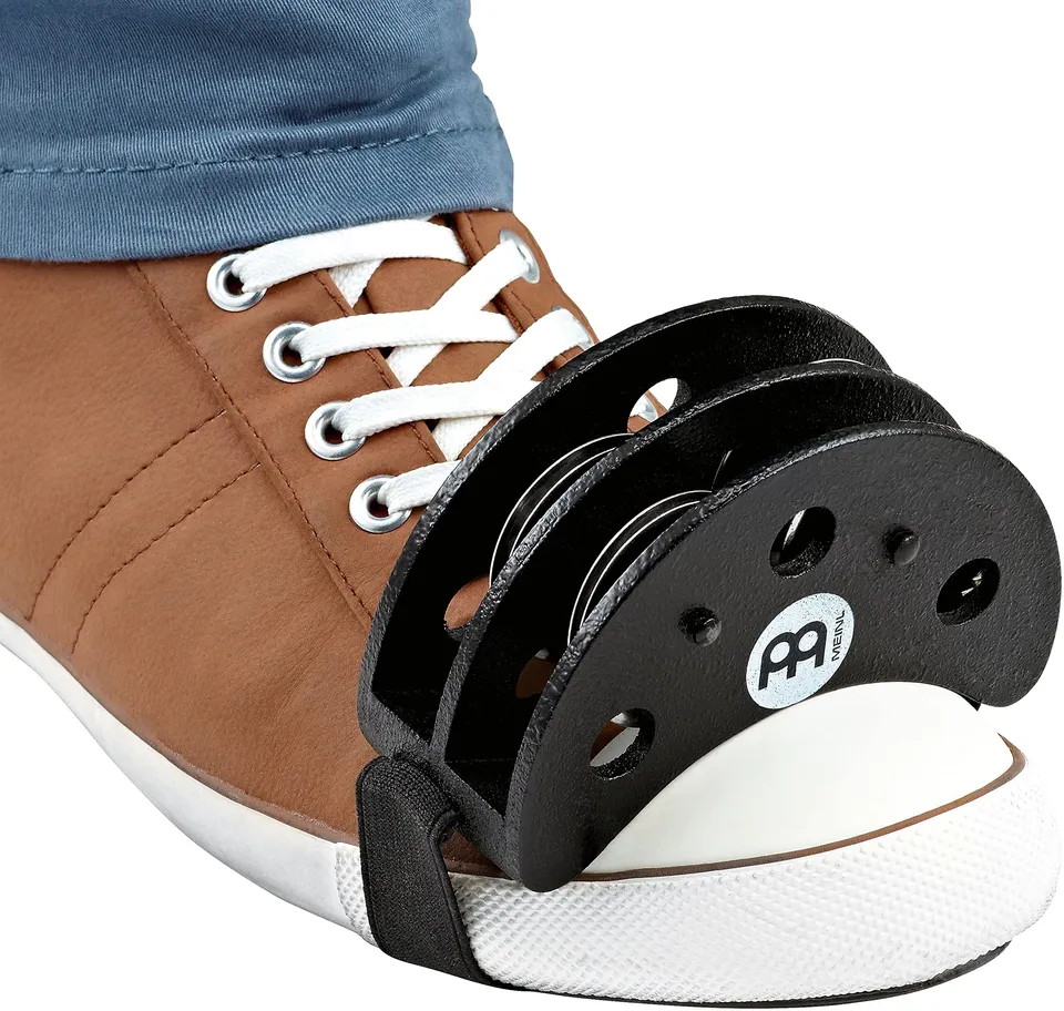 MEINL Foot Percussion FJS2S-BK Fußtamburin Schwarz Edelstahl