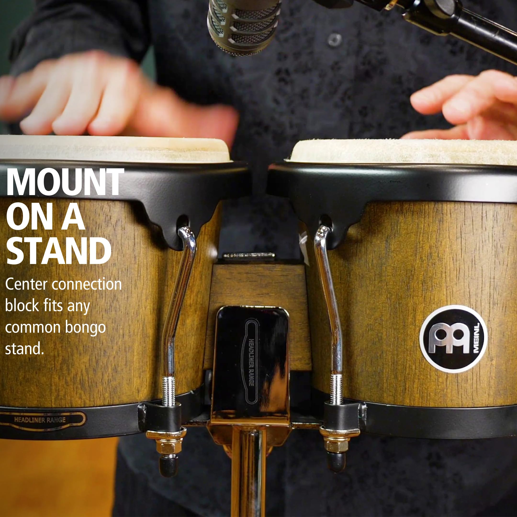 MEINL Bongos HB100VWB-M Headliner Holz Schwarz Büffelfell