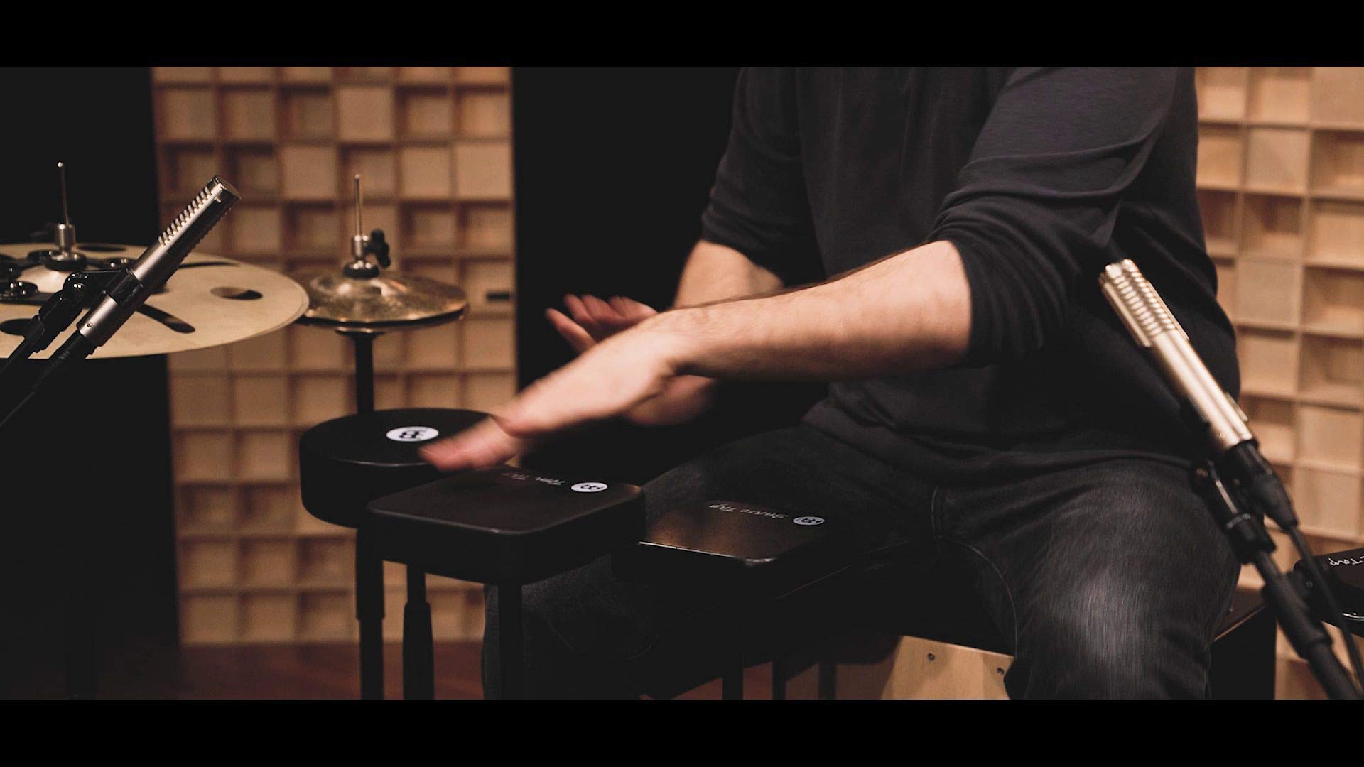 Meinl CJT Cajon Jingle Tap Schwarz Stahlschellen