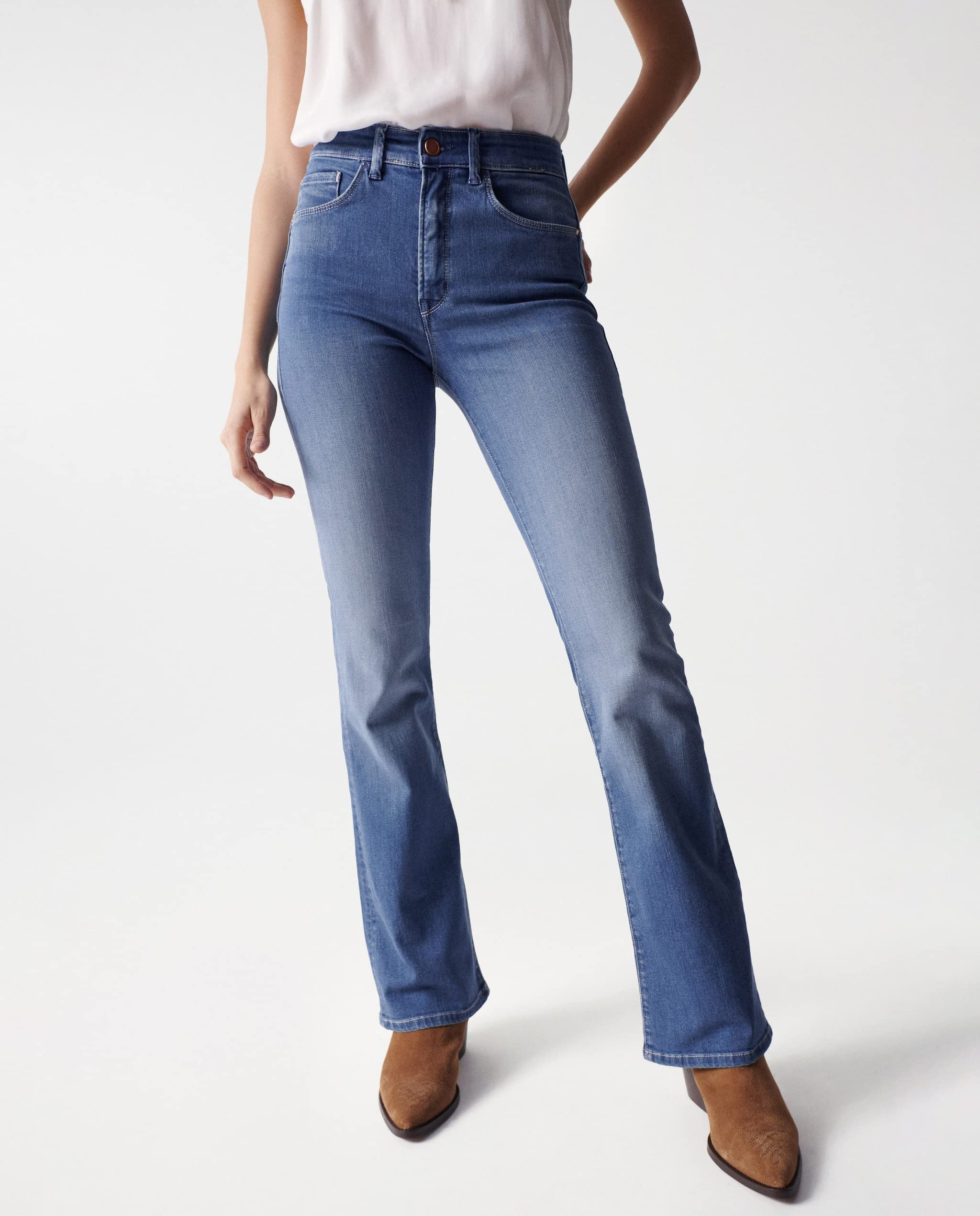 Salsa Faith Push In Jeans Mid Blue Größe 27 Damen