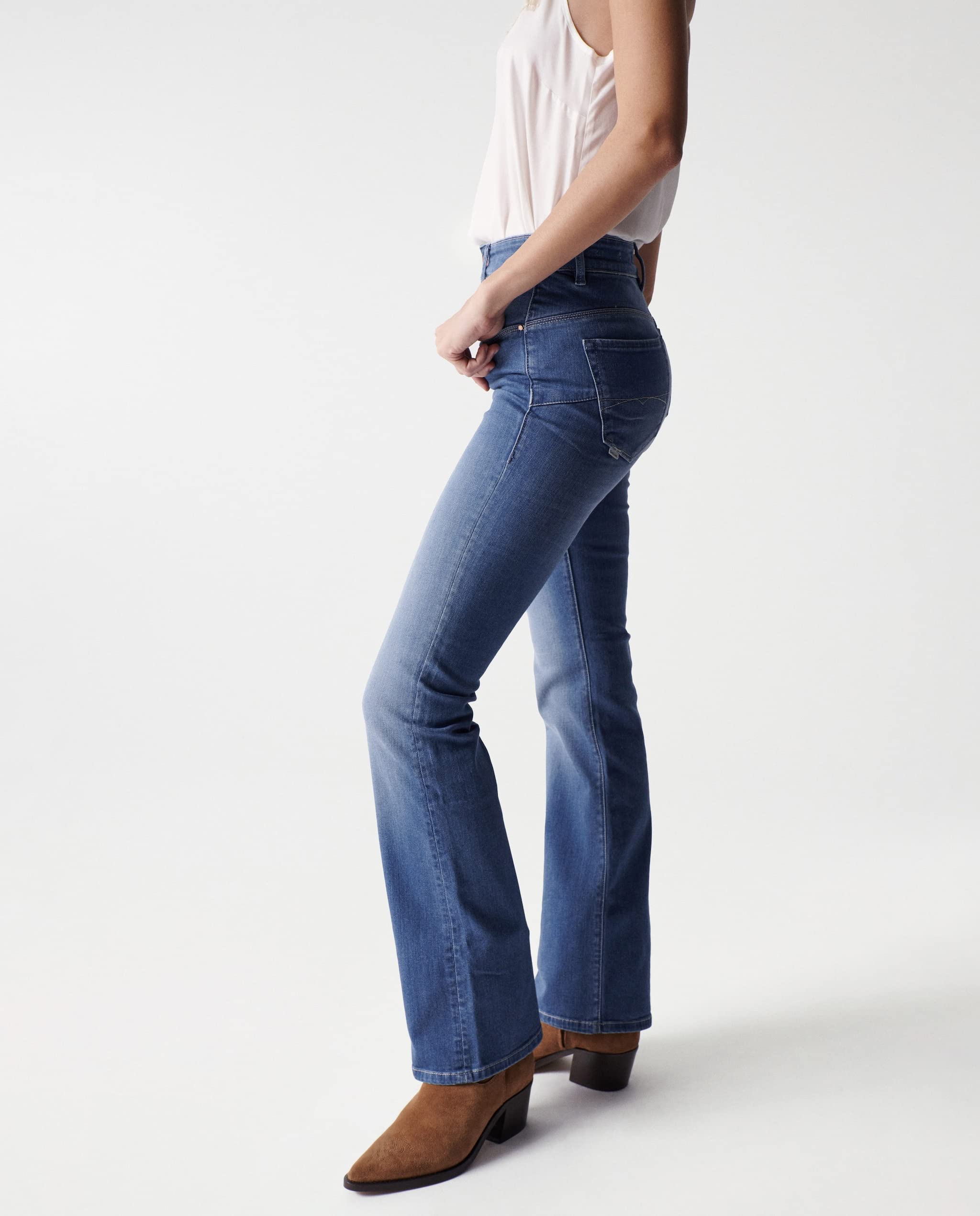 Salsa Faith Push In Jeans Mid Blue Größe 27 Damen