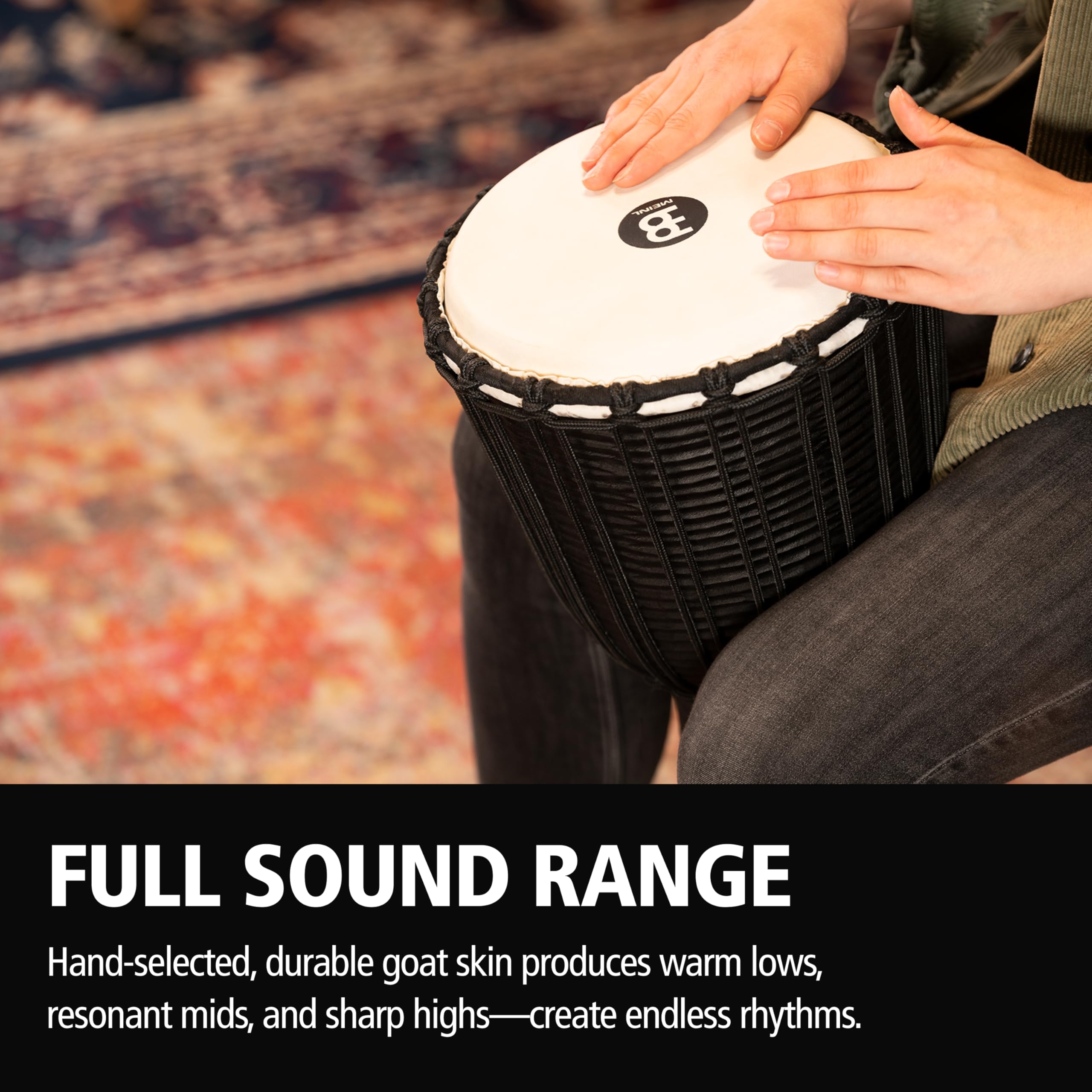 Meinl Black River HDJ3-M Djembe 10 Zoll schwarz Mahagoni