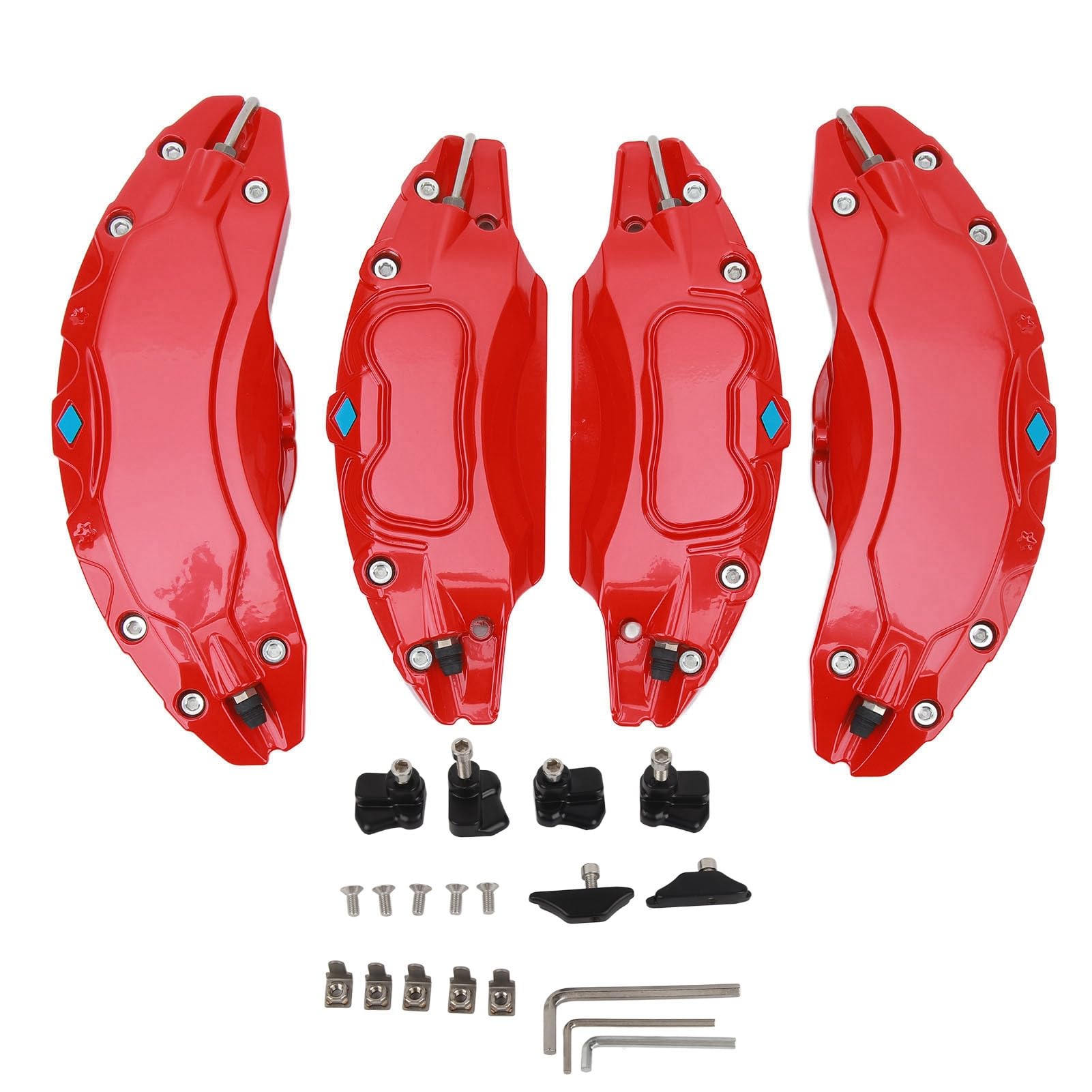 aklosipy Bremssattelabdeckungen Alu Rot 4 Stück Model Y